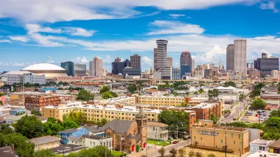 Aerial view of downtown New Orleans, Louisiana.