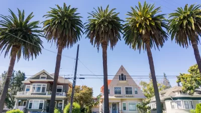 Historic Victorian houses in San Jose, California.