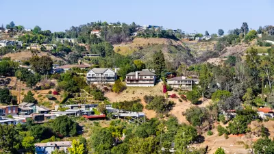 Large single-family homes on hillside in Los Angeles, California