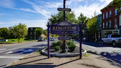 A sign announces the Kingston, New York Historic District