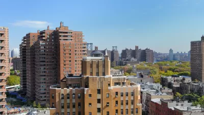Brick high-rise apartment buildings in New York City