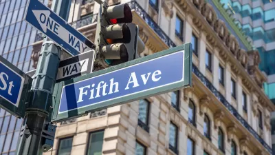 Street sign for Fifth Avenue in New York City.