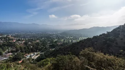 View of hillside community of La Canada Flintridge, California