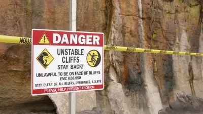 "Danger - Unstable Cliffs" sign