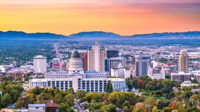 Aerial view of Salt Lake City skyline