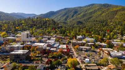 Aerial view of Ashland, Oregon.
