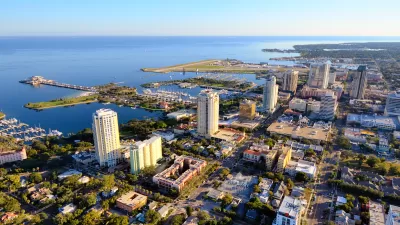 Aerial view of St. Petersburg, Florida on Gulf of Mexico coast