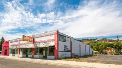 Closed grocery store in small building in small town in Washington state.