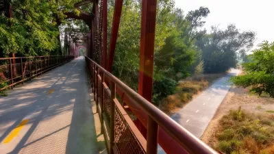 Bike bridge in Boise, Idaho.