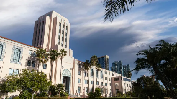 The historic San Diego City and County Administration Building in Southern California. 