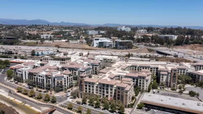 Apartment buildings surrounded by freeways in Laguna Niguel, California.
