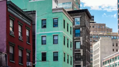 Colorful multistory apartment builfings in SoHo neighborhood of New York City.