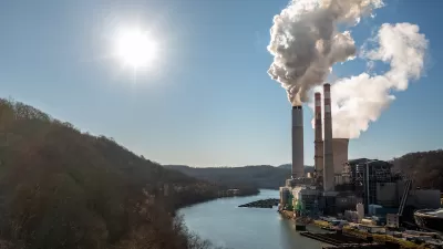 Aerial view of Fort Martin coal power plant near Morgantown, West Virginia.
