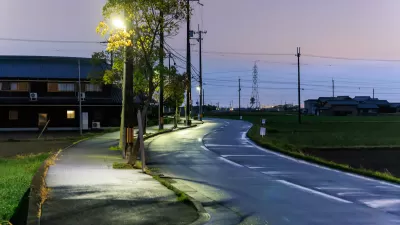 Rural road at night.