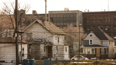 Vacant run-down houses in Gary, Indiana