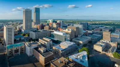 Aerial view of Omaha, Nebraska downtown.