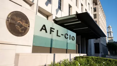 AFL-CIO sign on union headquarters building in Washington, D.C.