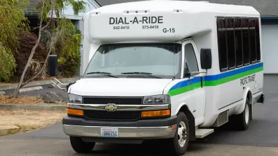 White Dial-a-Ride van in driveway in Seaview, Washington.