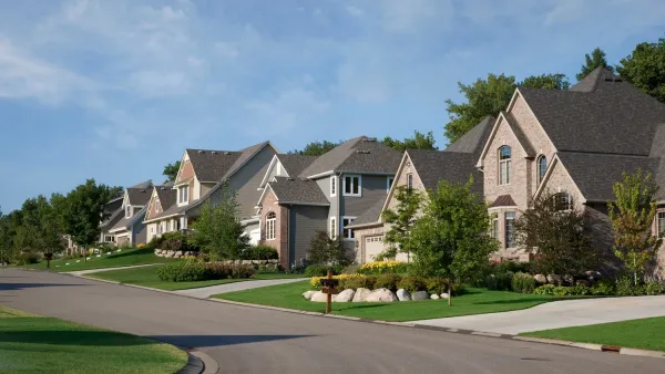 Row of suburban homes.