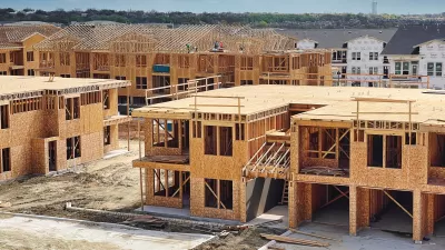 Wood-frame two-story housing under construction
