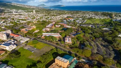 Aerial view of Kapi'olani Community College in Honolulu, Hawaii.
