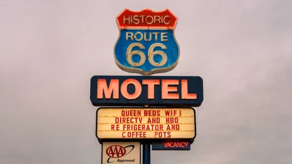 Route 66 motel neon sign.