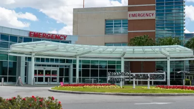 Front entrance of emergency room at hospital in Orlando, Florida.