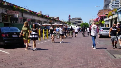 People walking at Pike Place Market, Seattle.