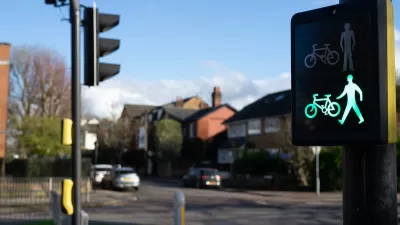 Close-up of pedestrian and bike traffic light turned green.