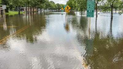 Flooded street in Houston, Texas.