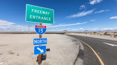 Freeway on-ramp sign for Interstate 15 in California.