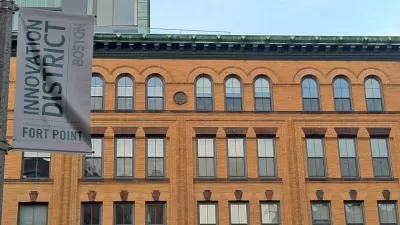 Boston innovation district banner with lofts