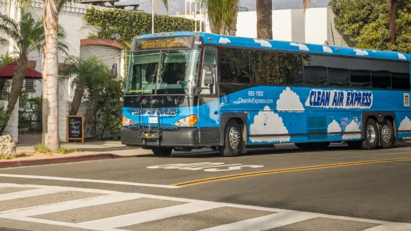 Clean Air Express bus in downtown Santa Barbara