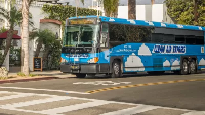 Clean Air Express bus in downtown Santa Barbara