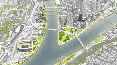 Rendering of Completing the Loop river plan for Pittsburgh, PA