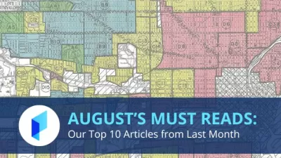 August's Must-Reads laid over a close-up image of a radlining map.