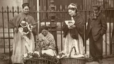 Historic photograph of London street life from 1877