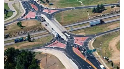 Diverging diamond interchange in Springfield, Missouri.