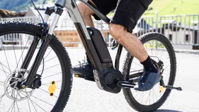 Close-up of electric bicycle