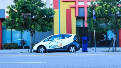 BlueLA electric car, part of a shared fleet