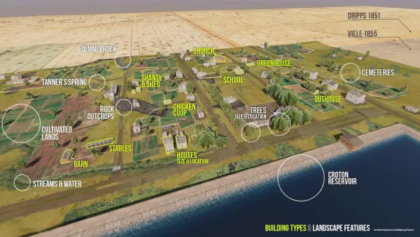 3d model of Seneca Village, former Black community in today's Central Park.