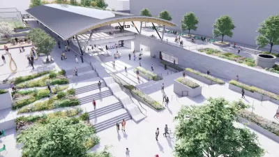 Rendering of exterior of MARTA Five Points transit station.
