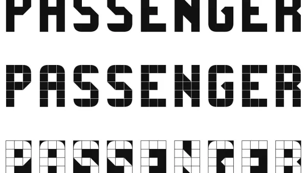 The word passenger written three times in blocky text