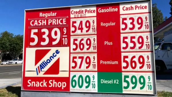 Gas station prices sign