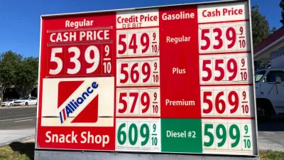 Gas station prices sign