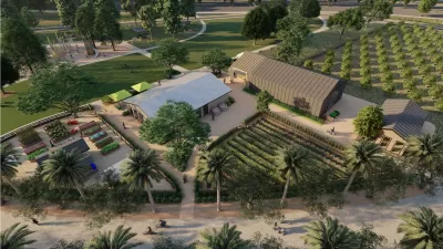 Rendering of the proposed Farm Hub at The Great Park, Ontario