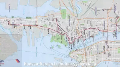 A map of the Hudson-Bergen Light Rail system.