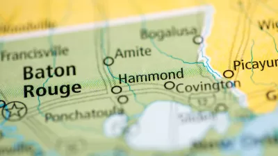 A map showing the city of Hammond and surrounding cities in Louisiana and Florida.