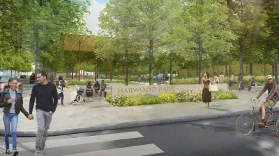 Rendering of Harwood Park in Dallas, Texas.