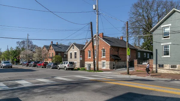 Two-story brick houses in Columbus, Ohio.